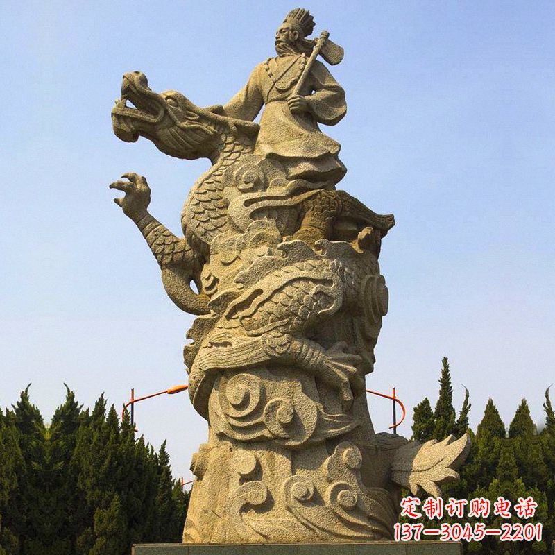 湖北颛顼砂岩石雕像传承古代历史人物雕塑之美