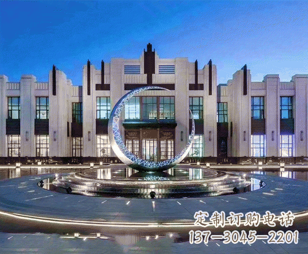 湖北高档不锈钢月亮摆件