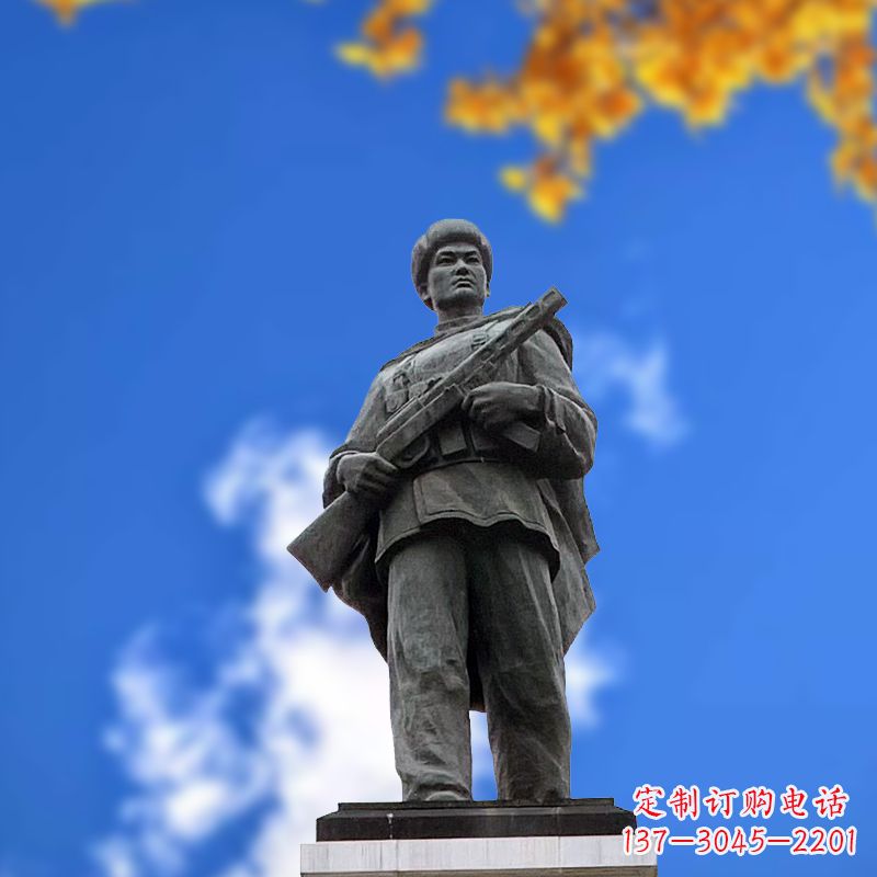 湖北中国著名抗战英雄人物邱少云石雕塑像