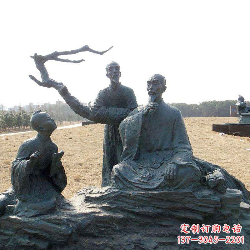 湖北八大山人景观小品雕塑-公园历史名人著名画家朱耷情景雕塑