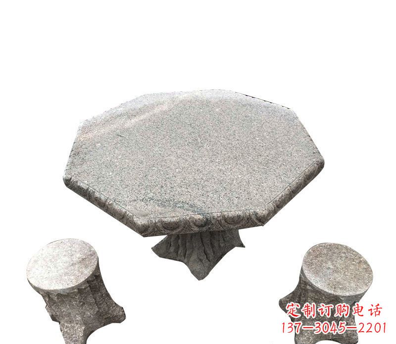 湖北八角石桌凳园林景观石雕