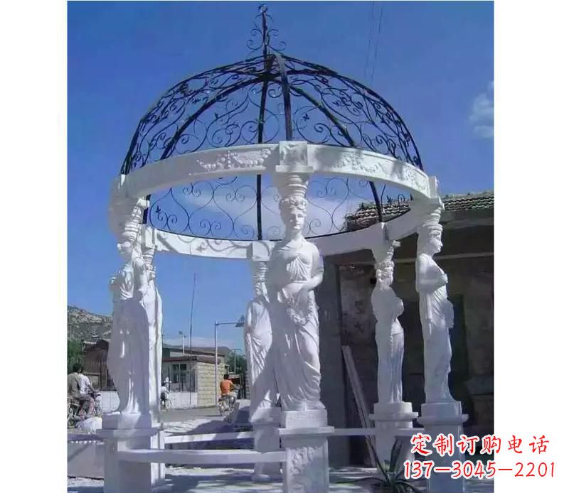 湖北白色欧式石头凉亭