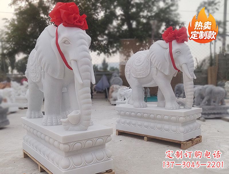 湖北白色大象雕塑让你的家居更加精致