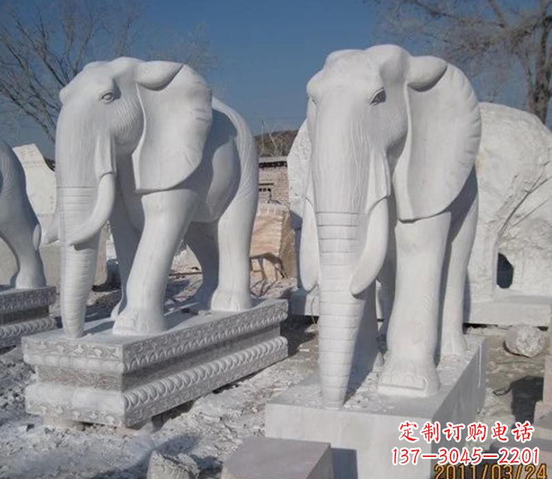 湖北白色石头大象