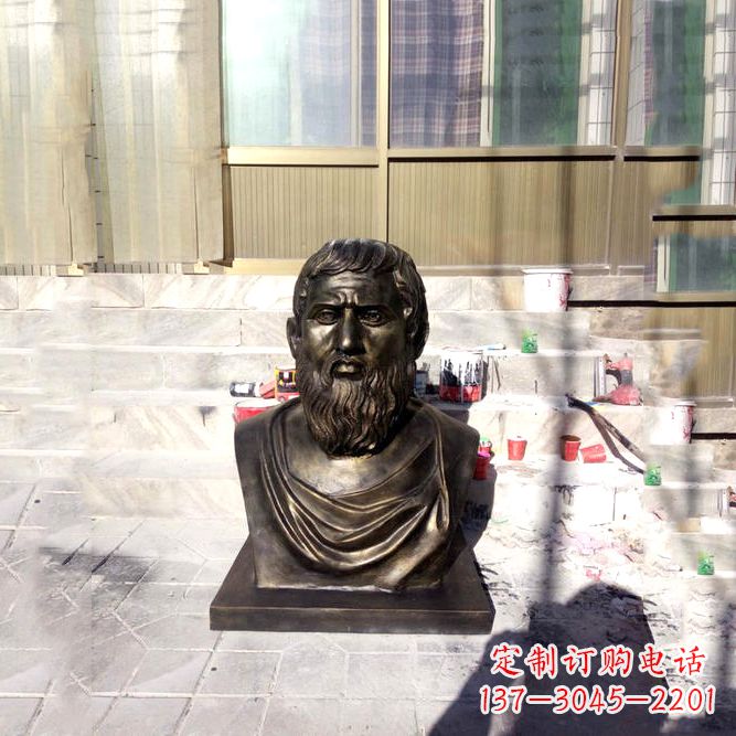 湖北柏拉图仿铜头像系列以玻璃钢雕刻出世界名人的传奇