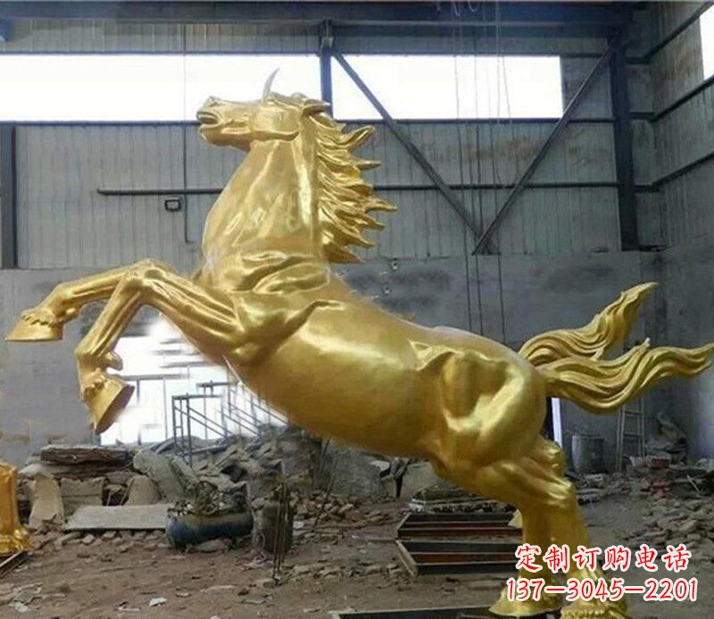 湖北摆件街边公园奔腾骏马铜雕塑