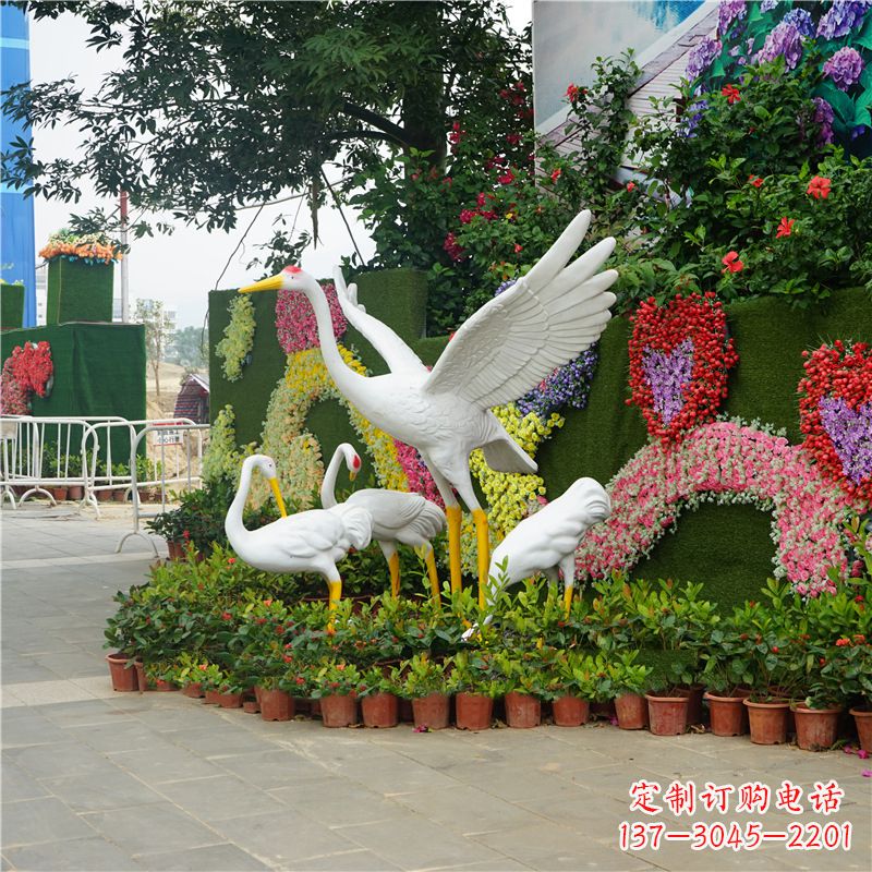 湖北北京玻璃钢仙鹤雕塑