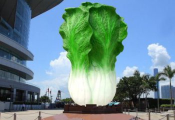 湖北玻璃钢雕塑仿真大白菜-城市广场仿真植物景观大雕塑