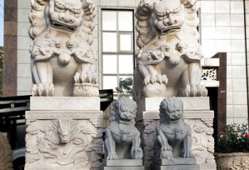 湖北石狮子雕塑——守护家园的看门神