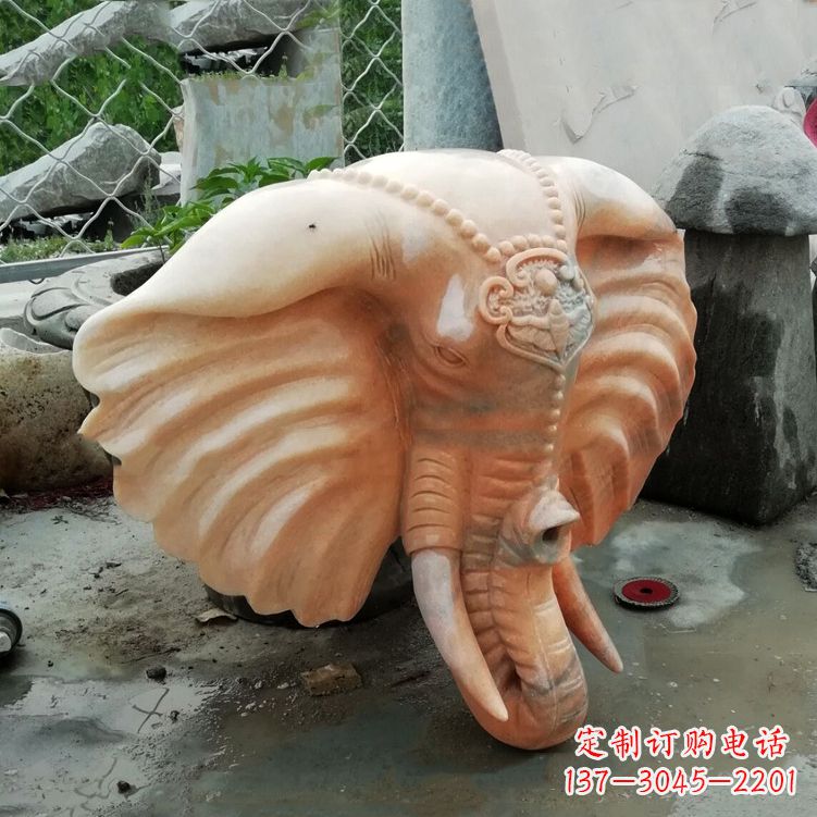 湖北精美大象头雕塑