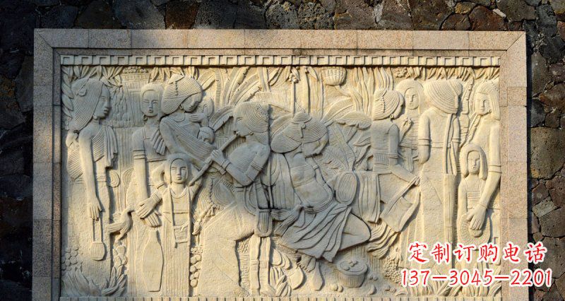湖北女人之石抽象浮雕壁画