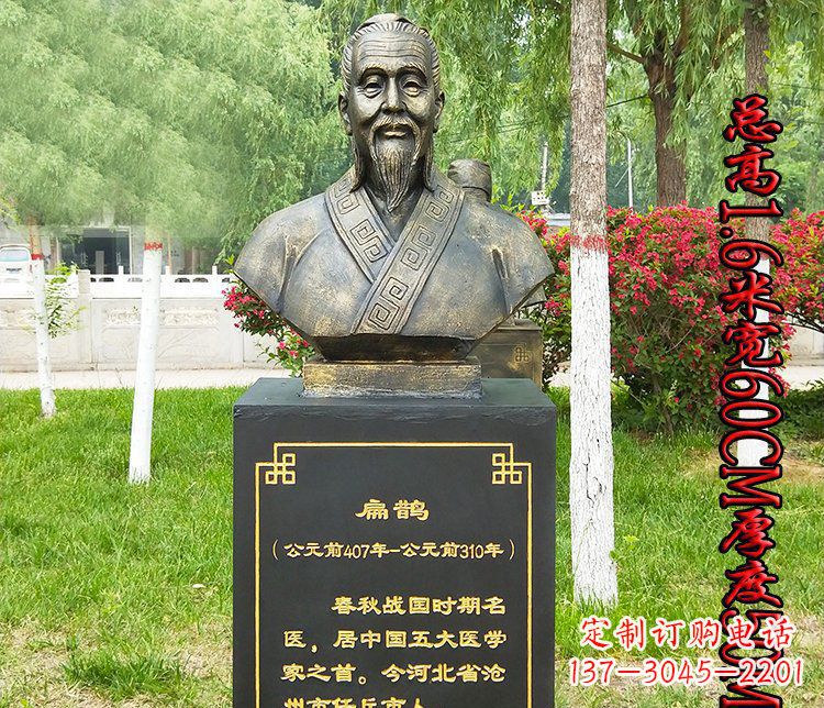 湖北扁鹊胸像古代名医铜雕