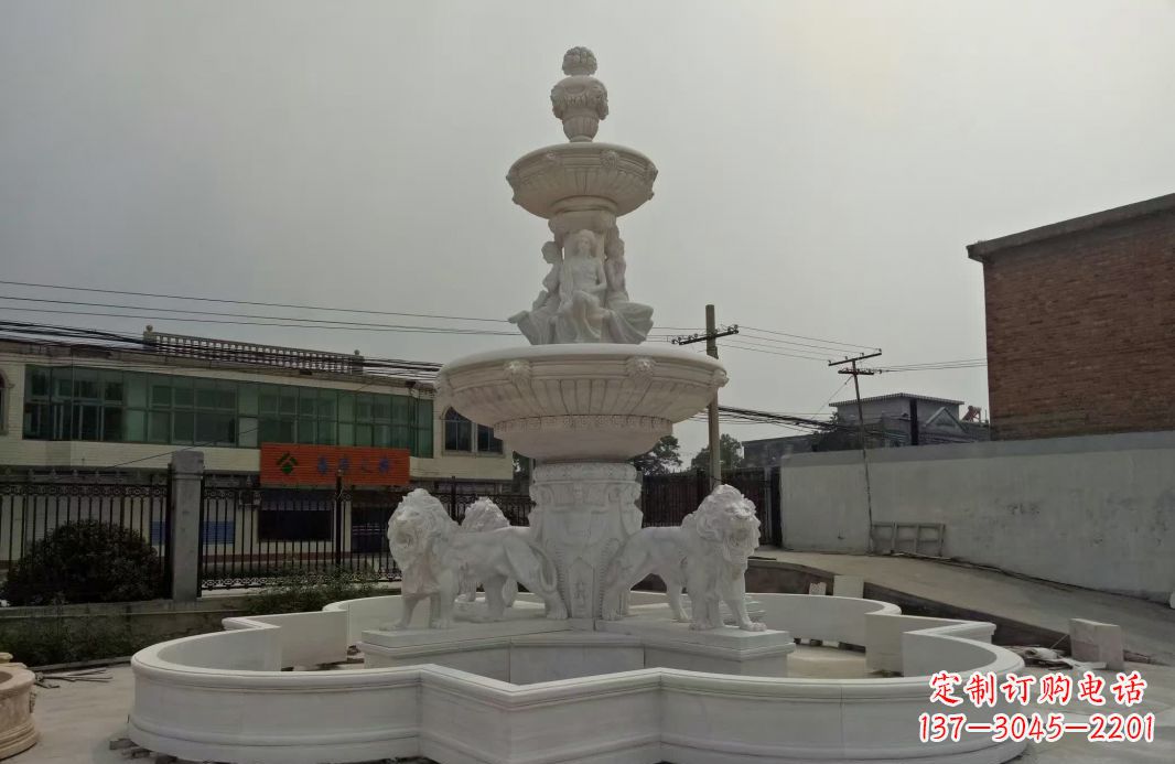 湖北别墅大型欧式喷泉石雕