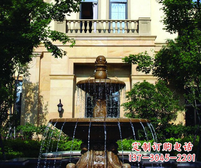 湖北别墅景观多层喷泉石雕 (2)