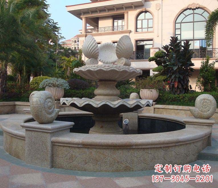 湖北别墅景观多层喷泉石雕