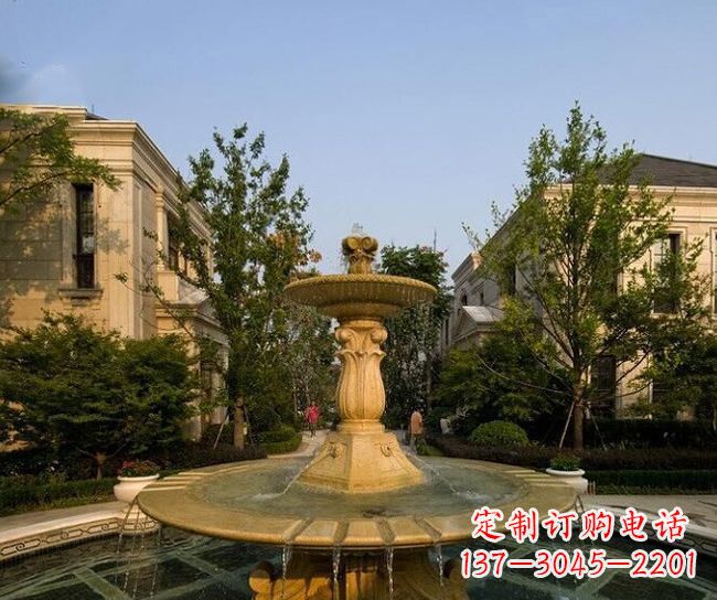 湖北别墅石雕大型喷泉雕塑 (2)