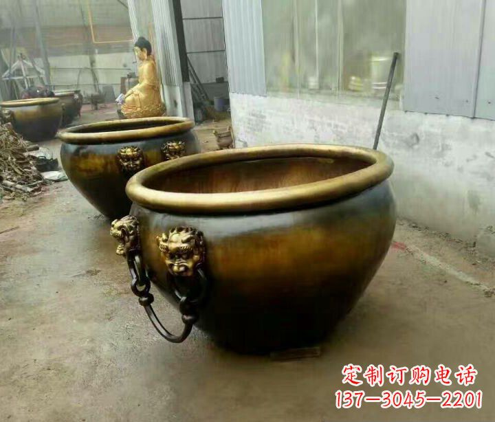 湖北精致的铜制家居摆件——水缸铜雕塑