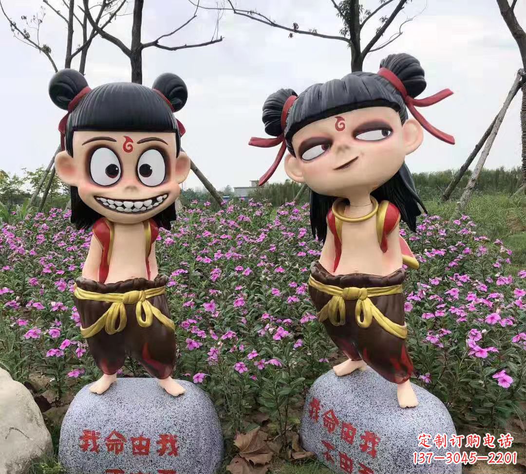 湖北玻璃钢彩绘哪吒