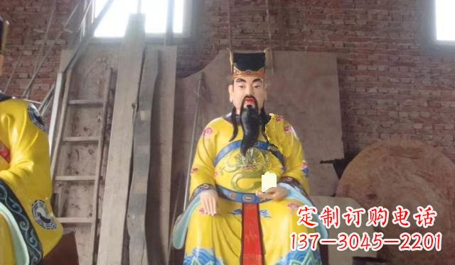 湖北玻璃钢彩绘文财神寺庙神像雕塑