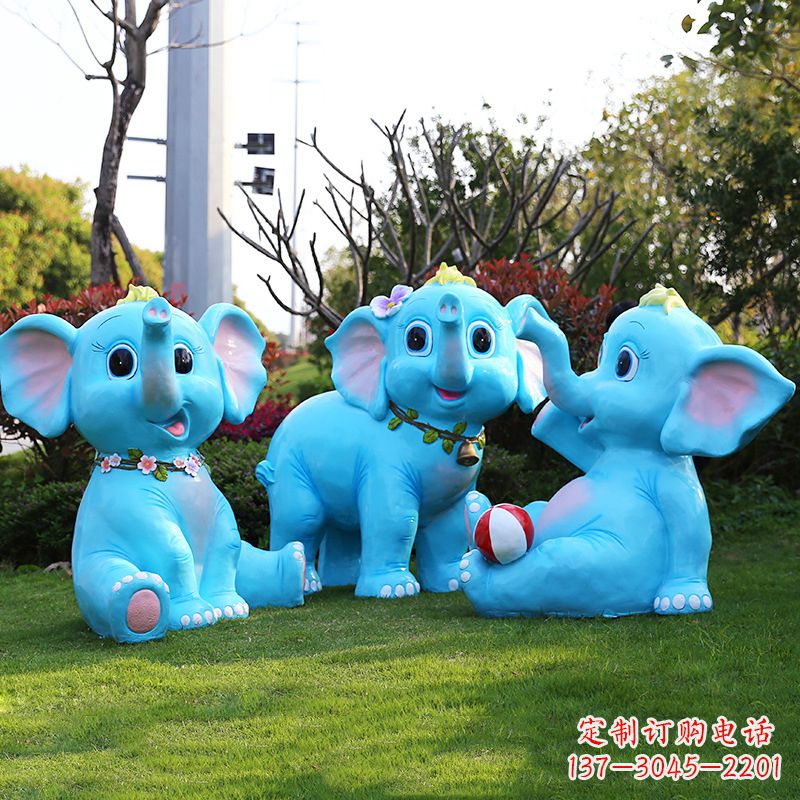 湖北玻璃钢大象雕塑精美的艺术品