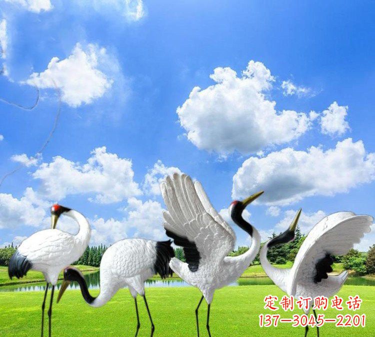 湖北玻璃钢丹顶鹤雕塑——一件艺术精品