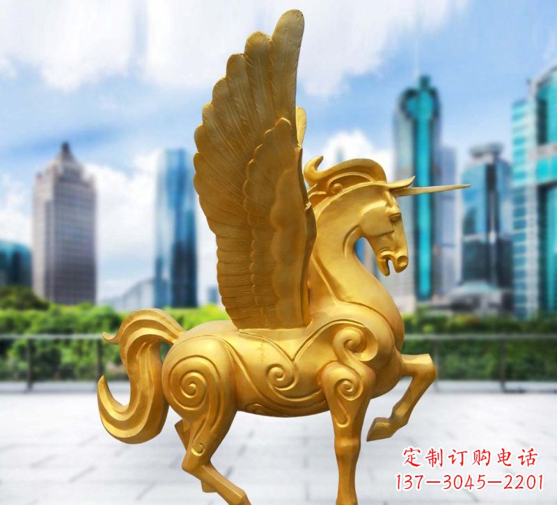 湖北玻璃钢仿铜独角兽雕塑精美雕塑艺术
