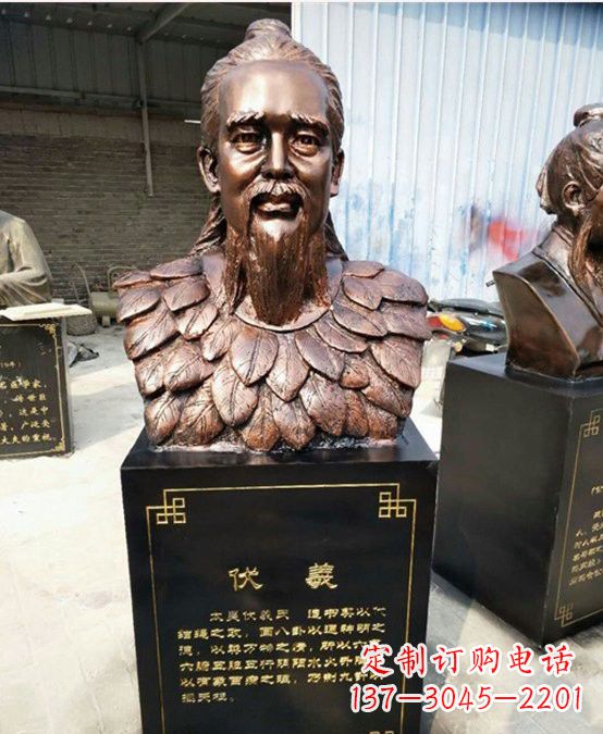 湖北玻璃钢仿铜伏羲头像