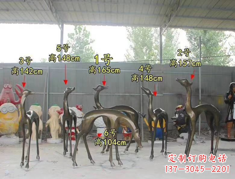 湖北玻璃钢仿铜小鹿雕塑精美绝伦