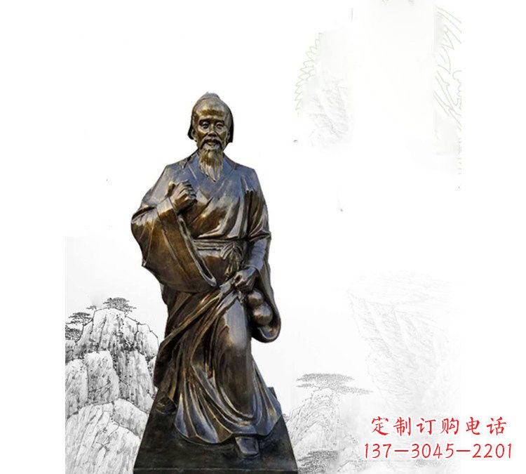 湖北玻璃钢仿铜华佗雕塑