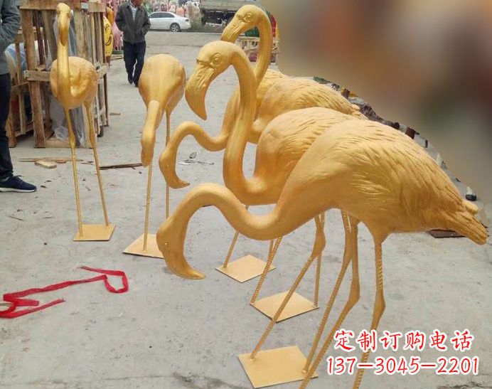 湖北火烈鸟雕塑仿铜雕塑的精美杰作
