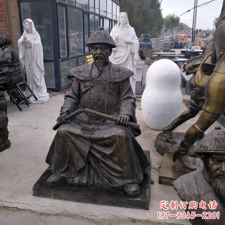 湖北玻璃钢林则徐雕塑