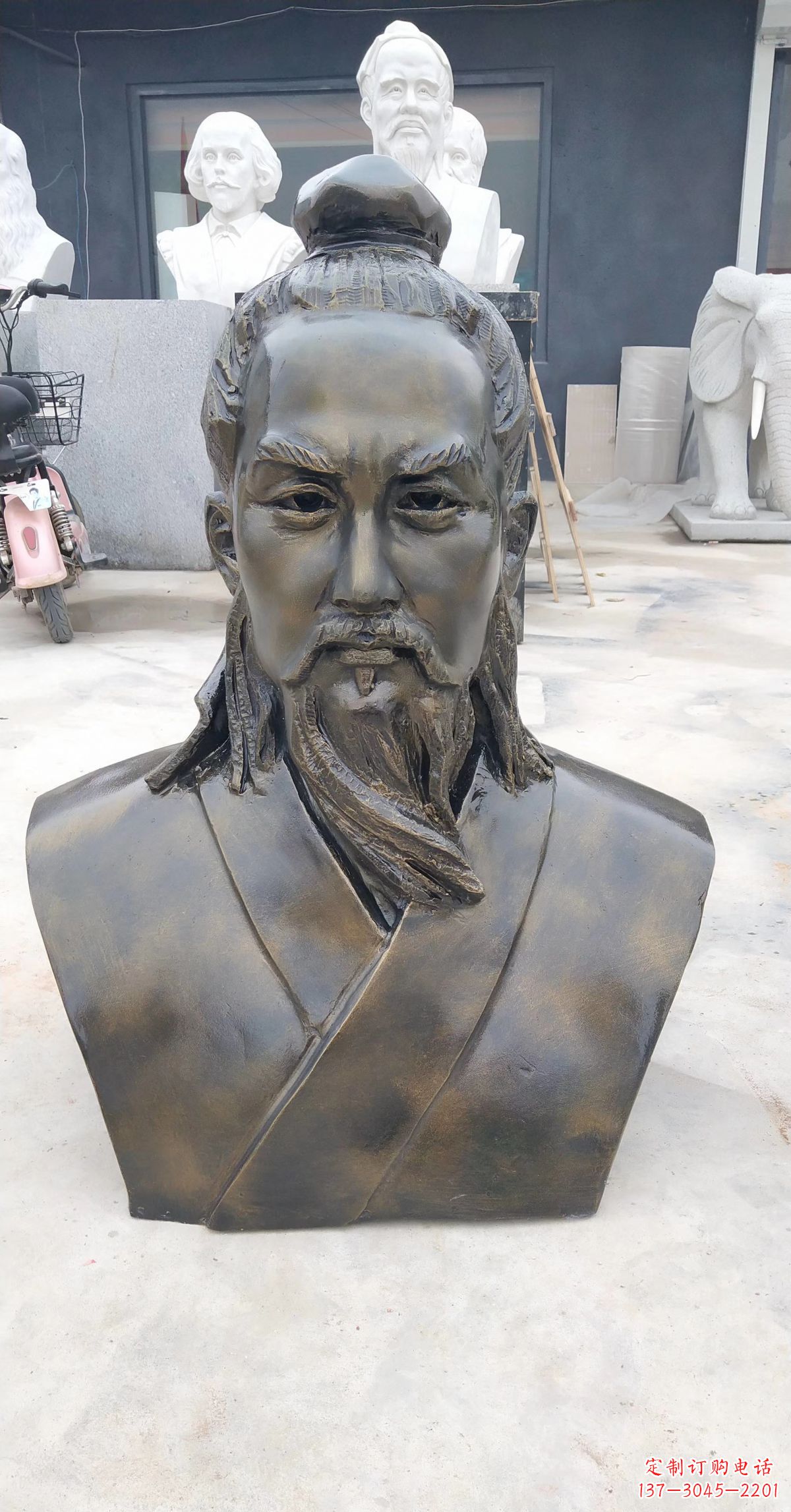 湖北玻璃钢鲁班头像雕塑传承传统雕刻技艺