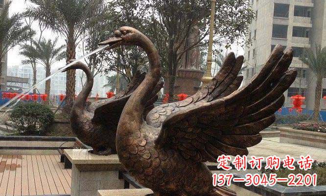 湖北天鹅雕塑美丽的视觉盛宴