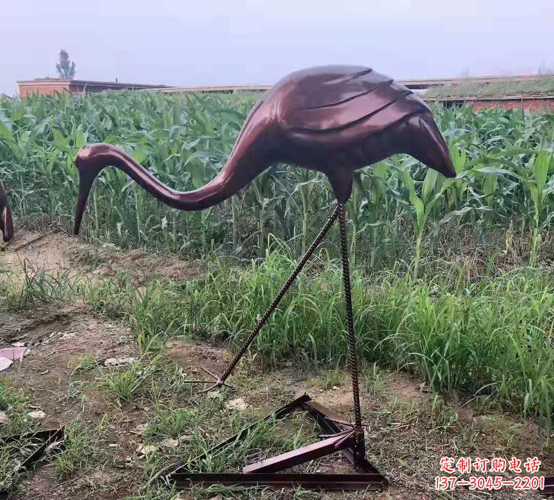 湖北玻璃钢仿铜仙鹤雕塑精美景观装饰