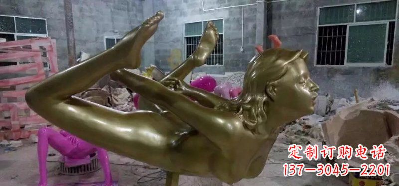 湖北玻璃钢仿铜雕刻的女人雕塑