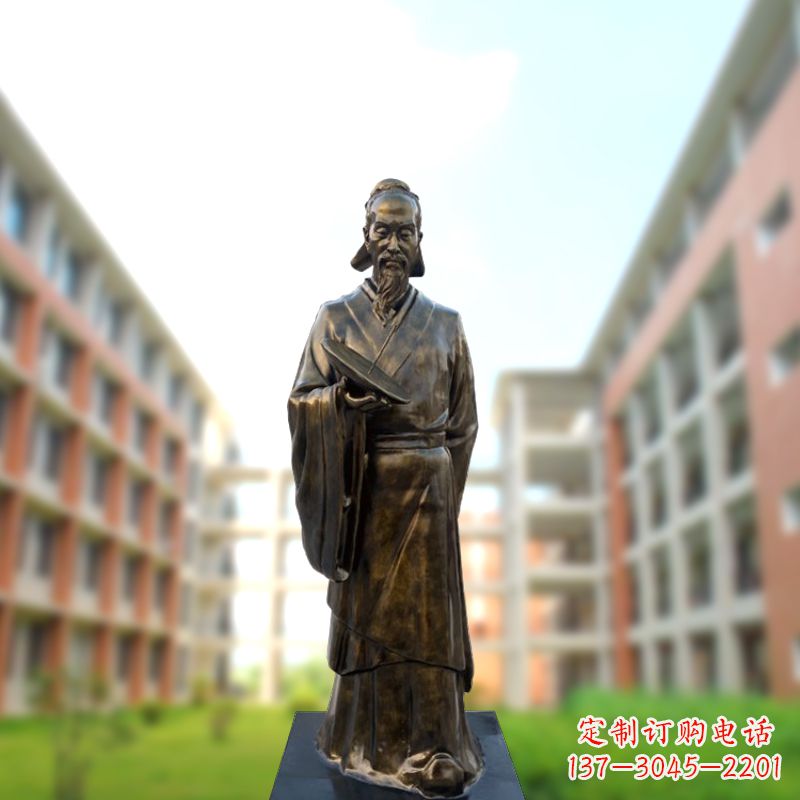 湖北祖冲之雕像——传承校园历史的象征