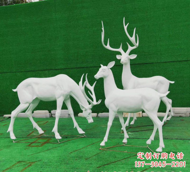 湖北玻璃钢鹿群雕塑