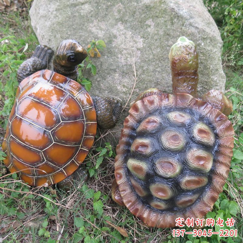 湖北玻璃钢海龟雕塑精致美观的园林装饰品