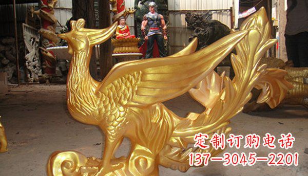 湖北玻璃钢凤凰仿铜动物雕塑传承传统文化
