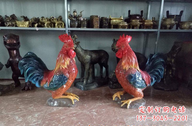 湖北玻璃钢公鸡雕塑