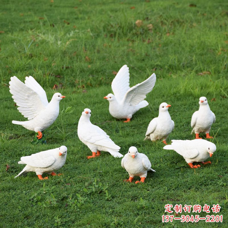 湖北玻璃钢鸽子雕塑艺术的精美表现