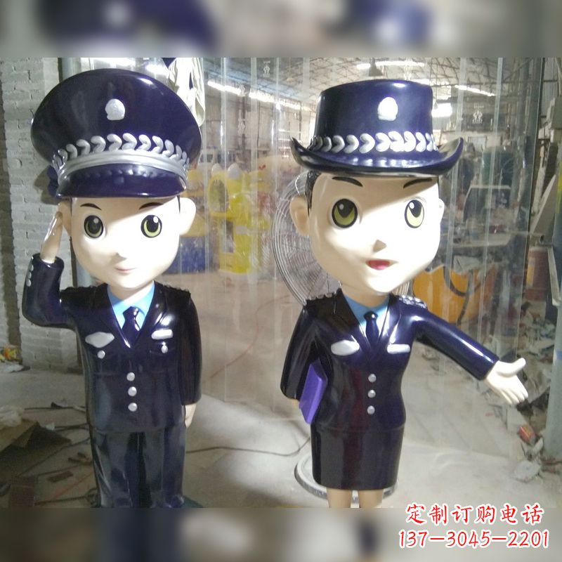 湖北玻璃钢警察雕塑表达警队宗旨