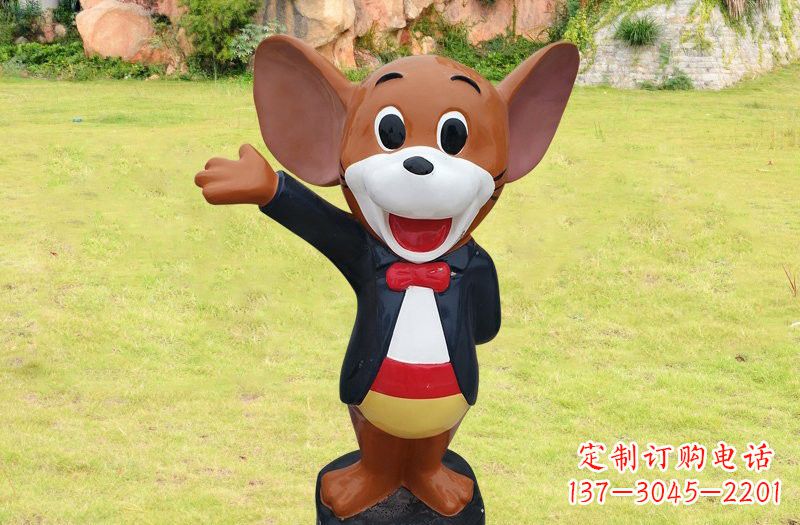 湖北玻璃钢卡通老鼠杰瑞雕塑