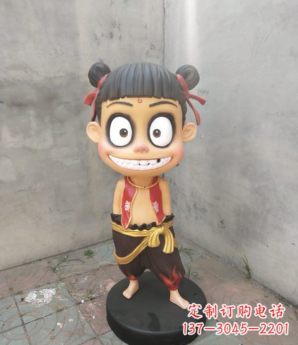 湖北玻璃钢雕刻的神话传说——哪吒