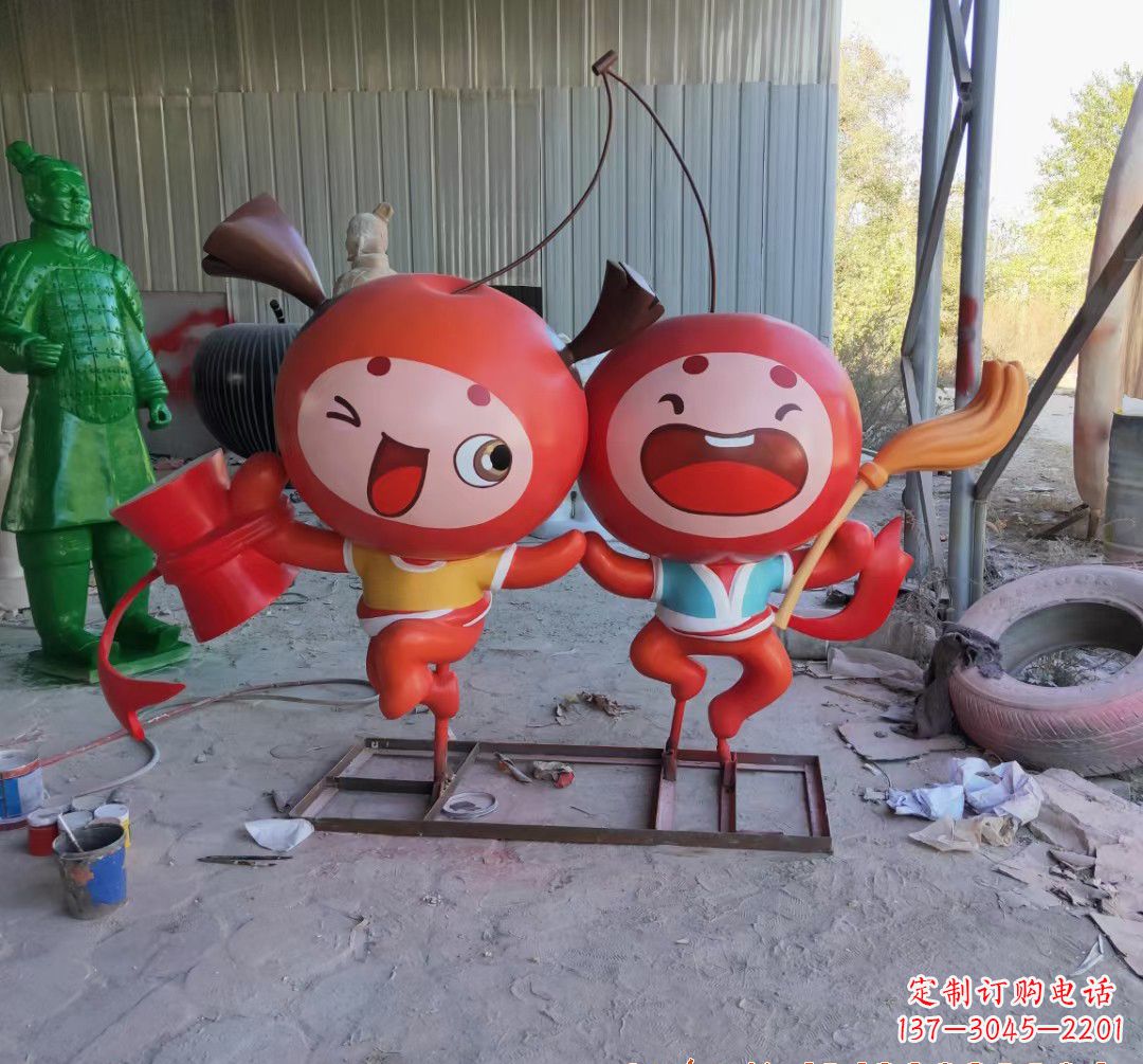 湖北精致的玻璃钢苹果雕塑