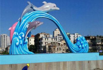 湖北玻璃钢大型海豚雕塑游泳馆游乐场的精彩缤纷