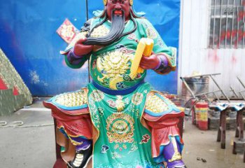 湖北玻璃钢关圣帝君彩绘雕塑