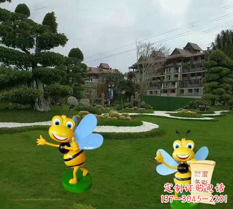 湖北精美的玻璃钢卡通小蜜蜂雕塑