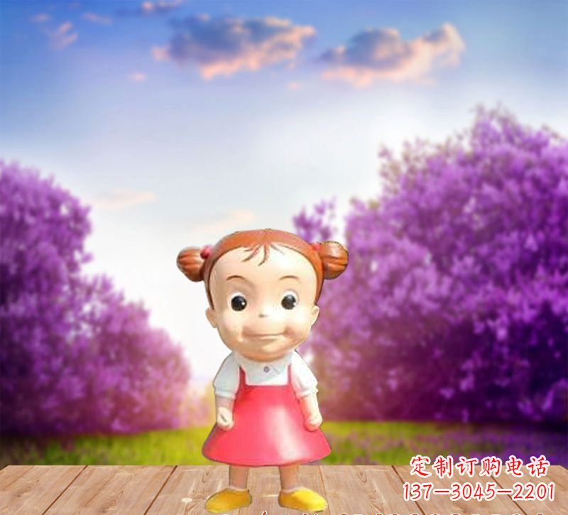 湖北精美玻璃钢卡通小女孩雕塑