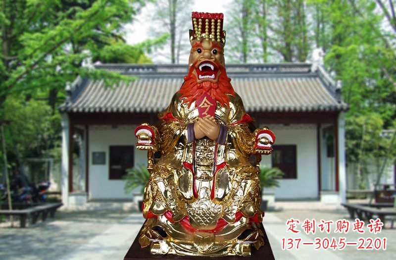 湖北玻璃钢制作的金龙王雕塑